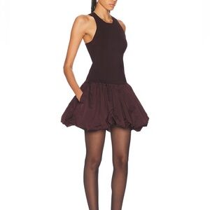 A.L.C.  Eloise Sleeveless Bubble Hem Mini Dress S Chocolate Plum